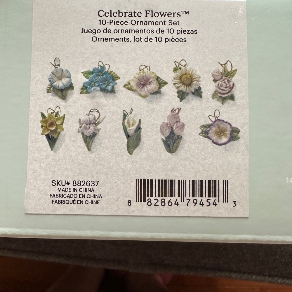 Lenox Celebrate Flowers 10-Piece Ornament Set
